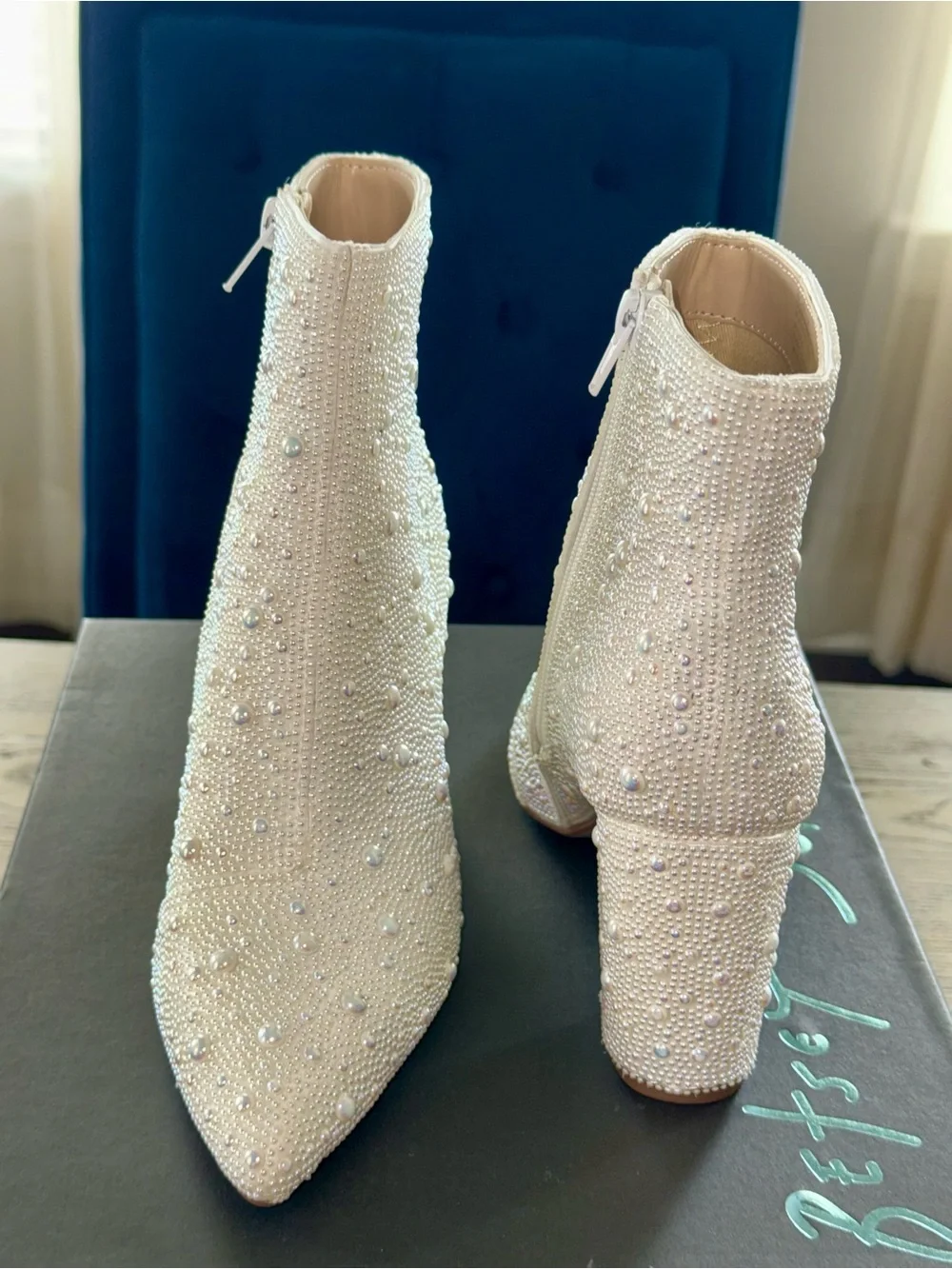 Betsey Johnson SB-Cady Pearls Ankle Booties | Sz. 5.5 | NWB